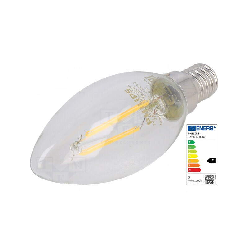 Lampă LED E14 2W Alb Cald 2700K | Electronic-mag.ro | Componente Electronice