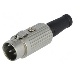 Mufă DIN tată 4 pini 216° drept 34V pe cablu lipire | Electronic-mag.ro | Componente Electronice