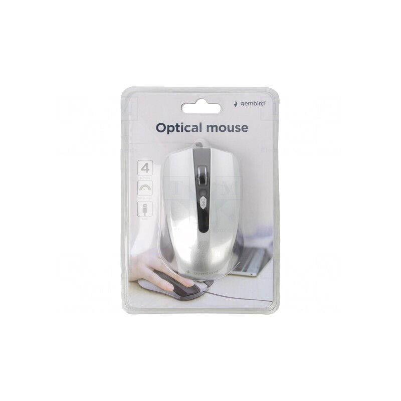 Mouse optic USB negru/argintiu cu cablu 1,35m | Electronic-mag.ro | Componente Electronice