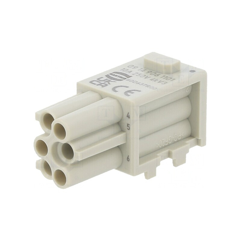 Conector HDC Han-Modular® Domino 6 PIN 1 Modul Mamă | Electronic-mag.ro | Componente Electronice