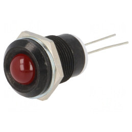 Lampa LED convexă roșie pentru PCB Ø12mm | Electronic-mag.ro | Componente Electronice