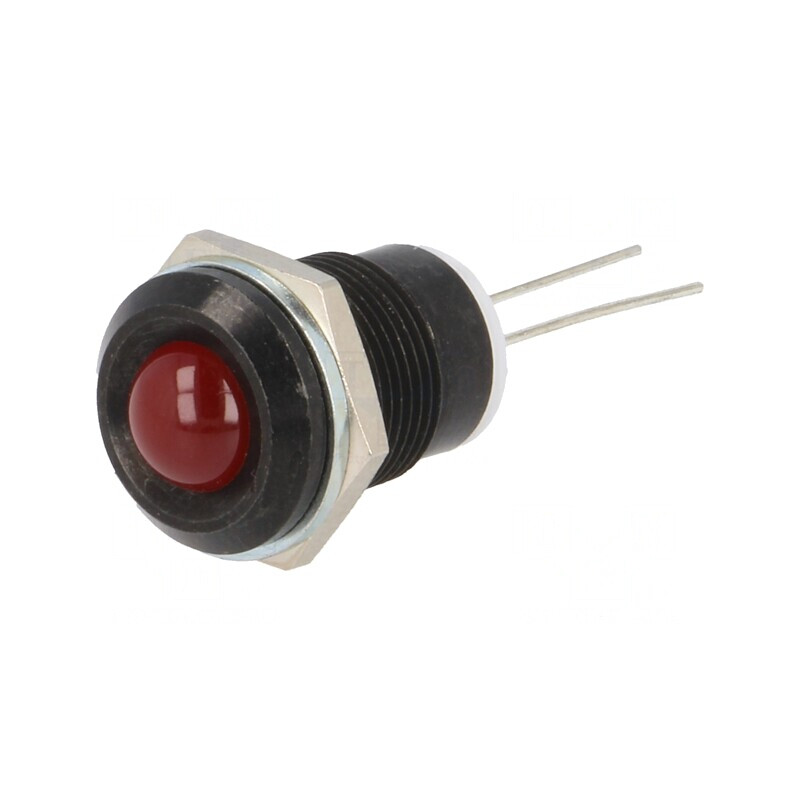 Lampa LED convexă roșie pentru PCB Ø12mm | Electronic-mag.ro | Componente Electronice