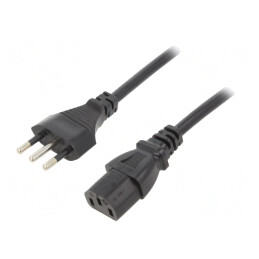 Cablu Alimentare 1,8m Negru IEC C13 3x1mm2 | Electronic-mag.ro | Componente Electronice