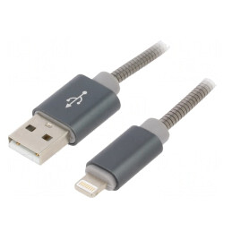 Cablu USB Lightning 1m Gri 480Mbps | Electronic-mag.ro | Componente Electronice