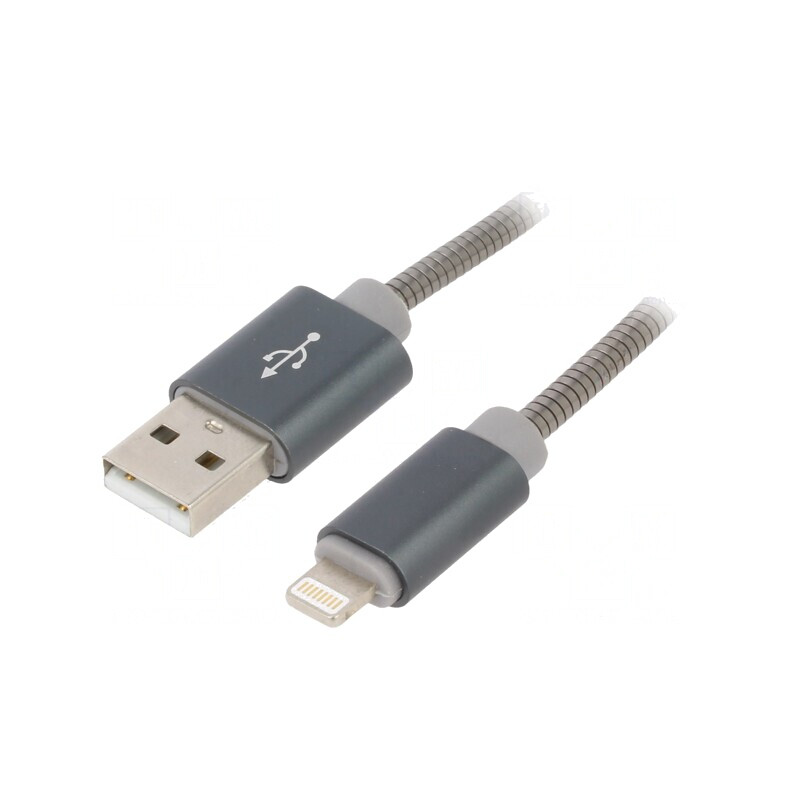 Cablu USB Lightning 1m Gri 480Mbps | Electronic-mag.ro | Componente Electronice Cablu USB Lightning 1m Gri 480Mbps | Electronic-mag.ro | Componente Electronice