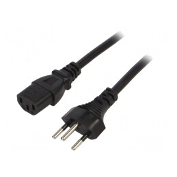 Cablu Alimentare 3x1mm2 IEC C13 SEV-1011 1.8m Negru | Electronic-mag.ro | Componente Electronice