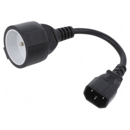 Adaptor Priză CEE 7/5 la IEC C14, Negru | Electronic-mag.ro | Componente Electronice