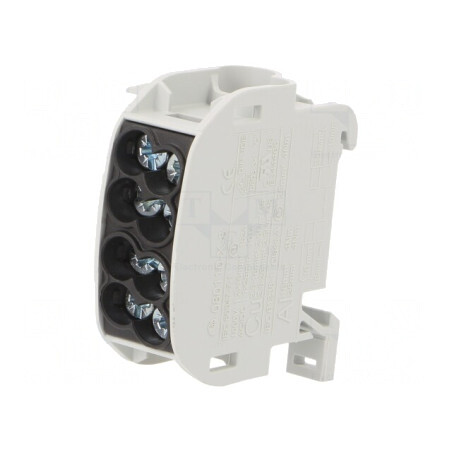 Bloc de Distribuție 25mm² 4 Borne TS35 | Electronic-mag.ro | Componente Electronice