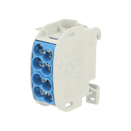 Bloc de distribuție electric 25mm2, 4 borne, TS35 | Electronic-mag.ro | Componente Electronice