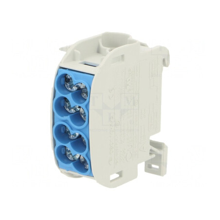 Bloc de distribuție electric 25mm2, 4 borne, TS35 | Electronic-mag.ro | Componente Electronice