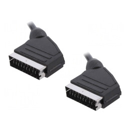 Cablu SCART 3m Negru | Electronic-mag.ro | Componente Electronice