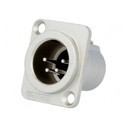 Soclu XLR 4-Pin Tată Argintat | Electronic-mag.ro | Componente Electronice