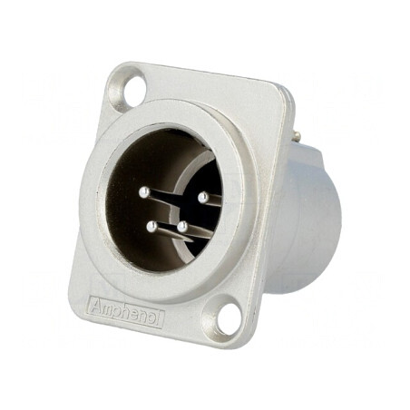 Soclu XLR 4-Pin Tată Argintat | Electronic-mag.ro | Componente Electronice