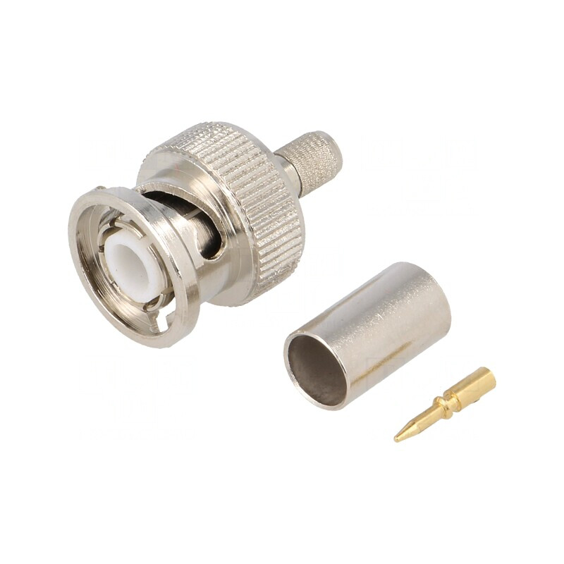 Mufă BNC Tată Crimpată PTFE Aurită 50Ω H155 | Electronic-mag.ro | Componente Electronice