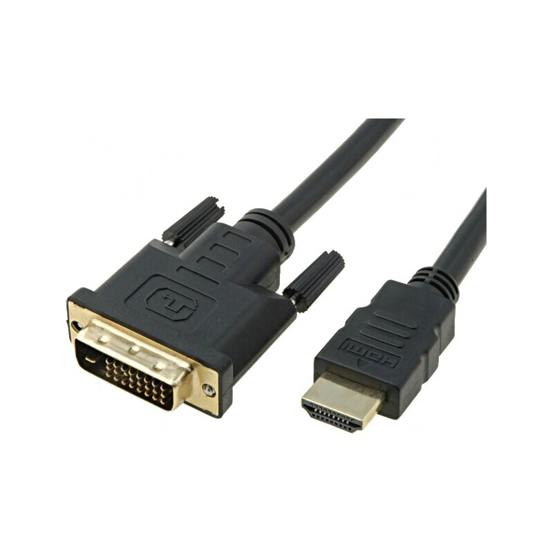 Cablu DVI-D la HDMI 1,8m Negru | Electronic-mag.ro | Componente Electronice