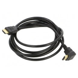 Cablu HDMI 2.0 HDCP 2.2 90° PVC 2m Negru | Electronic-mag.ro | Componente Electronice