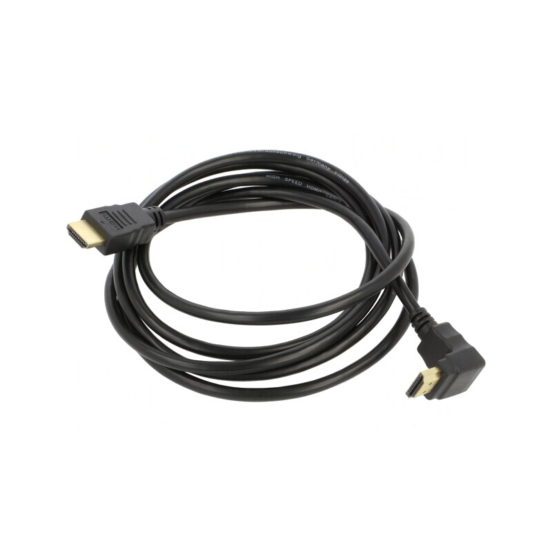 Cablu HDMI 2.0 HDCP 2.2 90° PVC 2m Negru | Electronic-mag.ro | Componente Electronice