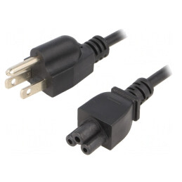 Cablu Alimentare 3x0,75mm² IEC C5 la NEMA 5-15, 1,8m | Electronic-mag.ro | Componente Electronice