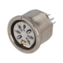 Soclu DIN mamă 7 PIN 270° THT argintat | Electronic-mag.ro | Componente Electronice