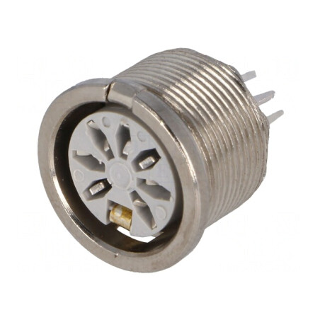 Soclu DIN mamă 7 PIN 270° THT argintat | Electronic-mag.ro | Componente Electronice