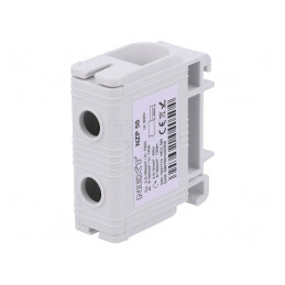 Conector de șine 50mm² 1 pistă 2 borne Gri 17.9mm | Electronic-mag.ro | Componente Electronice