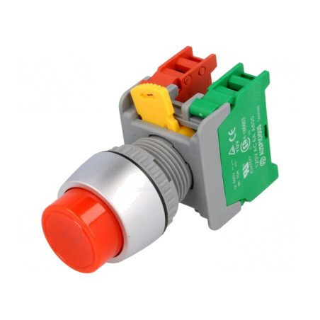 Comutator apăsare 22mm 1NC/1NO | Electronic-mag.ro | Componente Electronice
