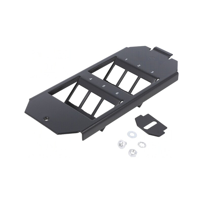 Adaptor de montare Keystone 6 porturi negru | Electronic-mag.ro | Componente Electronice