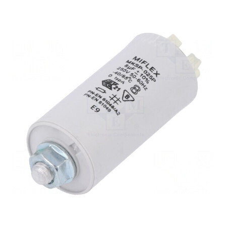 Condensator 8uF 250VAC pentru lămpi cu descărcare în gaze | Electronic-mag.ro | Componente Electronice