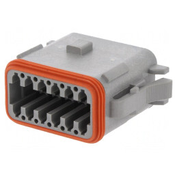 Conector AT mamă cablu-cablu 12 PIN gri IP67 | Electronic-mag.ro | Componente Electronice
