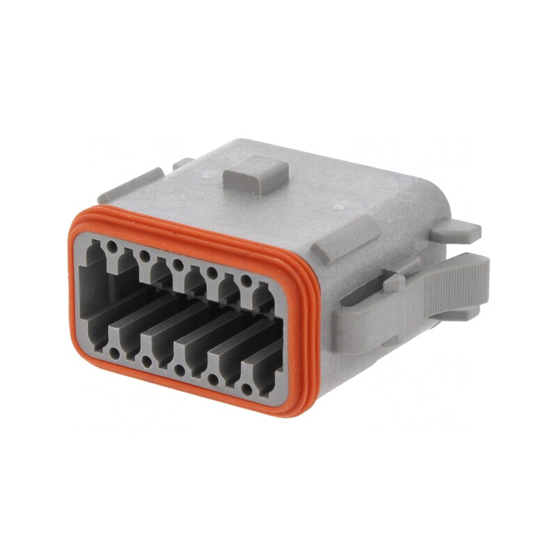 Conector AT mamă cablu-cablu 12 PIN gri IP67 | Electronic-mag.ro | Componente Electronice