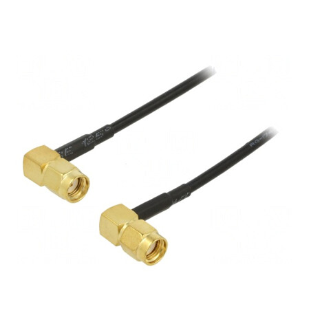Cablu RP-SMA 50Ω 1m Negru Unghi Drept | Electronic-mag.ro | Componente Electronice