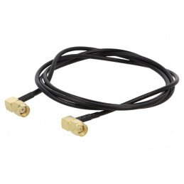 Cablu RF 50Ω 1m RP-SMA Tată la SMA Mufă Negru în Unghi | Electronic-mag.ro | Componente Electronice
