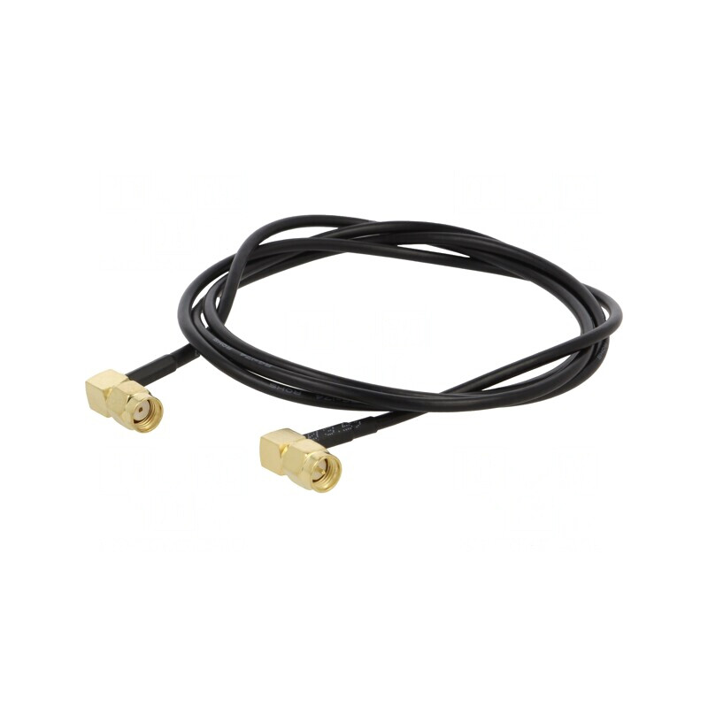 Cablu RF 50Ω 1m RP-SMA Tată la SMA Mufă Negru în Unghi | Electronic-mag.ro | Componente Electronice