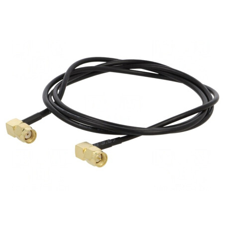 Cablu RF 50Ω 1m RP-SMA Tată la SMA Mufă Negru în Unghi | Electronic-mag.ro | Componente Electronice
