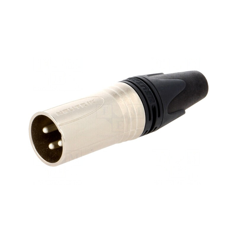 Mufă XLR 3 Pin Tată Drept Pe Cablu Contacte Alamă | Electronic-mag.ro | Componente Electronice