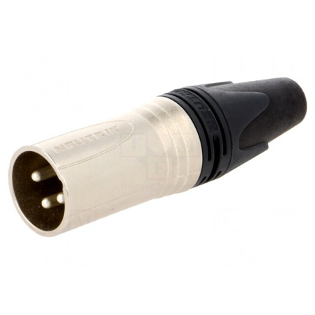 Mufă XLR 3 Pin Tată Drept Pe Cablu Contacte Alamă | Electronic-mag.ro | Componente Electronice