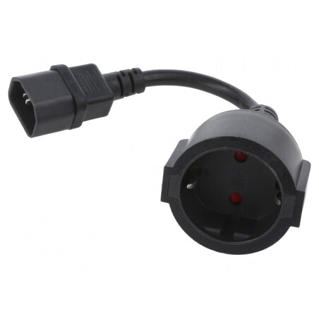 Adaptor Priză CEE 7/3 (F) la IEC C14 Negru | Electronic-mag.ro | Componente Electronice