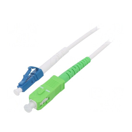 Patch cord fibră optică OS2 LC/UPC-SC/APC 3m alb | Electronic-mag.ro | Componente Electronice