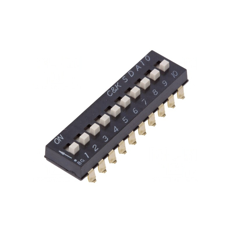 Comutator DIP-SWITCH 10 Secțiuni ON-OFF 24VDC | Electronic-mag.ro | Componente Electronice