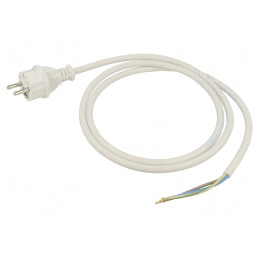 Cablu Alimentare 1,5m Alb 3x1,5mm2 16A | Electronic-mag.ro | Componente Electronice