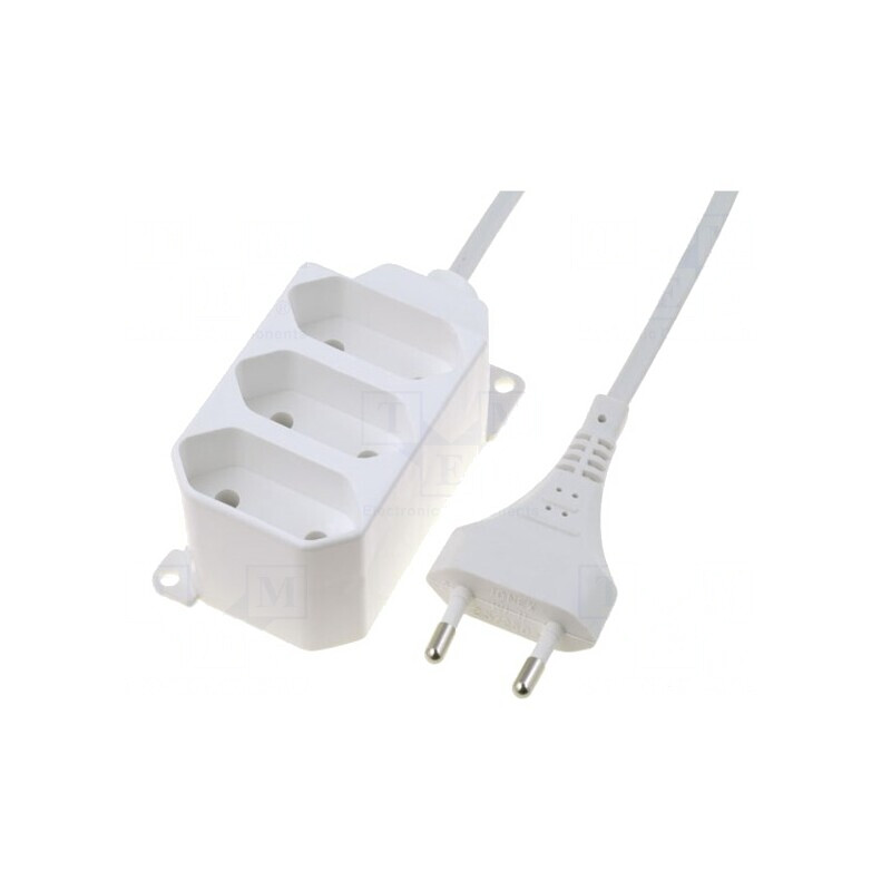 Prelungitor Electric 3 Prize Alb 3m 2,5A | Electronic-mag.ro | Componente Electronice