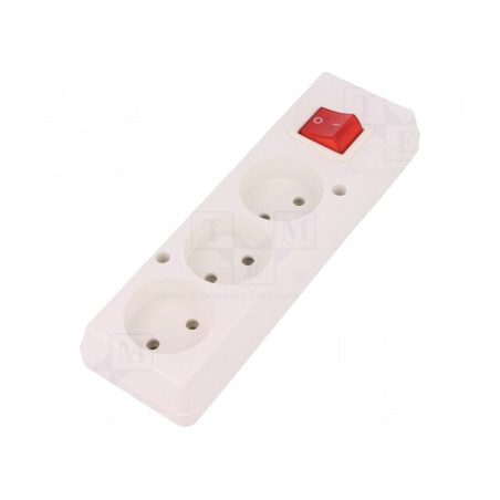 Conector Alimentare AC Splitter Alb 2P 250V 16A | Electronic-mag.ro | Componente Electronice