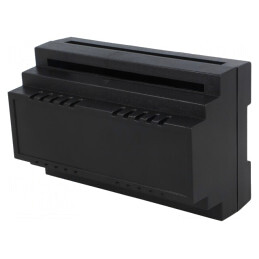 Carcasă DIN 88mm x 138mm x 62mm ABS Neagră | Electronic-mag.ro | Componente Electronice