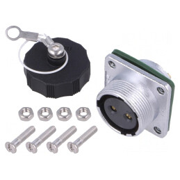 Soclu WF20 mamă PIN: 2 IP67 25A lipire 500V 4mm2 aurit 11AWG | Electronic-mag.ro | Componente Electronice