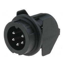 Soclu DIN 5-Pin 240° 300V 5A Argintat | Electronic-mag.ro | Componente Electronice