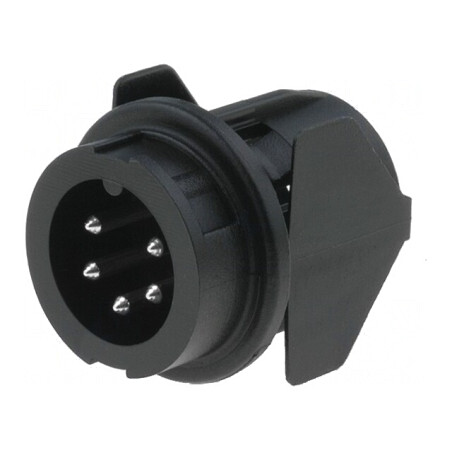 Soclu DIN 5-Pin 240° 300V 5A Argintat | Electronic-mag.ro | Componente Electronice