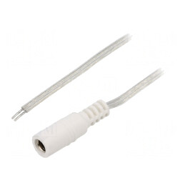Cablu Electric 2x0,5mm2 DC 5,5/2,5 Soclu Transparent 2m | Electronic-mag.ro | Componente Electronice