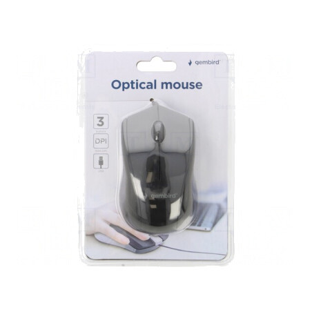 Mouse optic USB negru cu cablu 1,35m 3 butoane | Electronic-mag.ro | Componente Electronice