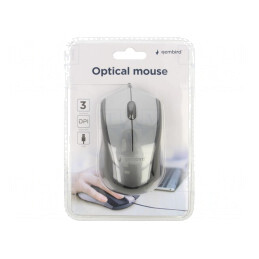Mouse optic USB negru/gri cu 3 butoane și cablu 1,35m | Electronic-mag.ro | Componente Electronice