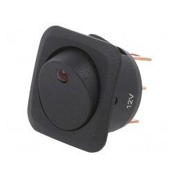 Comutator Rocker ON-OFF cu LED, 25A, 12V, Negru | Electronic-mag.ro | Componente Electronice